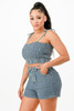 Denim Tank Top And Matching Short Set         -50209