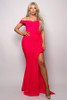 Crossover Front Off Shoulder Side Ruffle Maxi Dress-41834