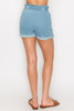 Belted Paperbag Denim Shorts-41879