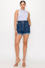 Belted Paperbag Denim Shorts-41878