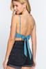 Back Ribbon Tie Cami Crop Top            -41869