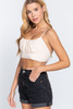 Back Ribbon Tie Cami Crop Top            -41867