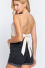 Back Ribbon Tie Cami Crop Top            -41867