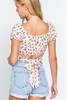 Short Slv Print Crop Woven Top          -41862