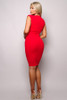 Sleeveless V Neck Corset Bodycon Midi Dress-41826