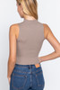 Sleeveless Rib Sweater Top W/zipper     -41545