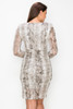 Shirring Animal Print Dress-41439