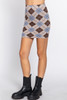 Argyle Jacquard Sweater Mini Skirt-41269