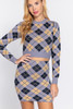 Argyle Jacquard Sweater Mini Skirt-41268