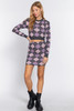 Argyle Jacquard Sweater Mini Skirt-41267