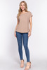 Short Dolman Slv Rib Knit Top        -42012