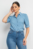 Button-down Denim Shirt Top-42026