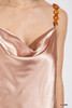 Cowl neck satin camisole with chain strap-42085