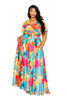 Tropical floral maxi skirt & top set-42108