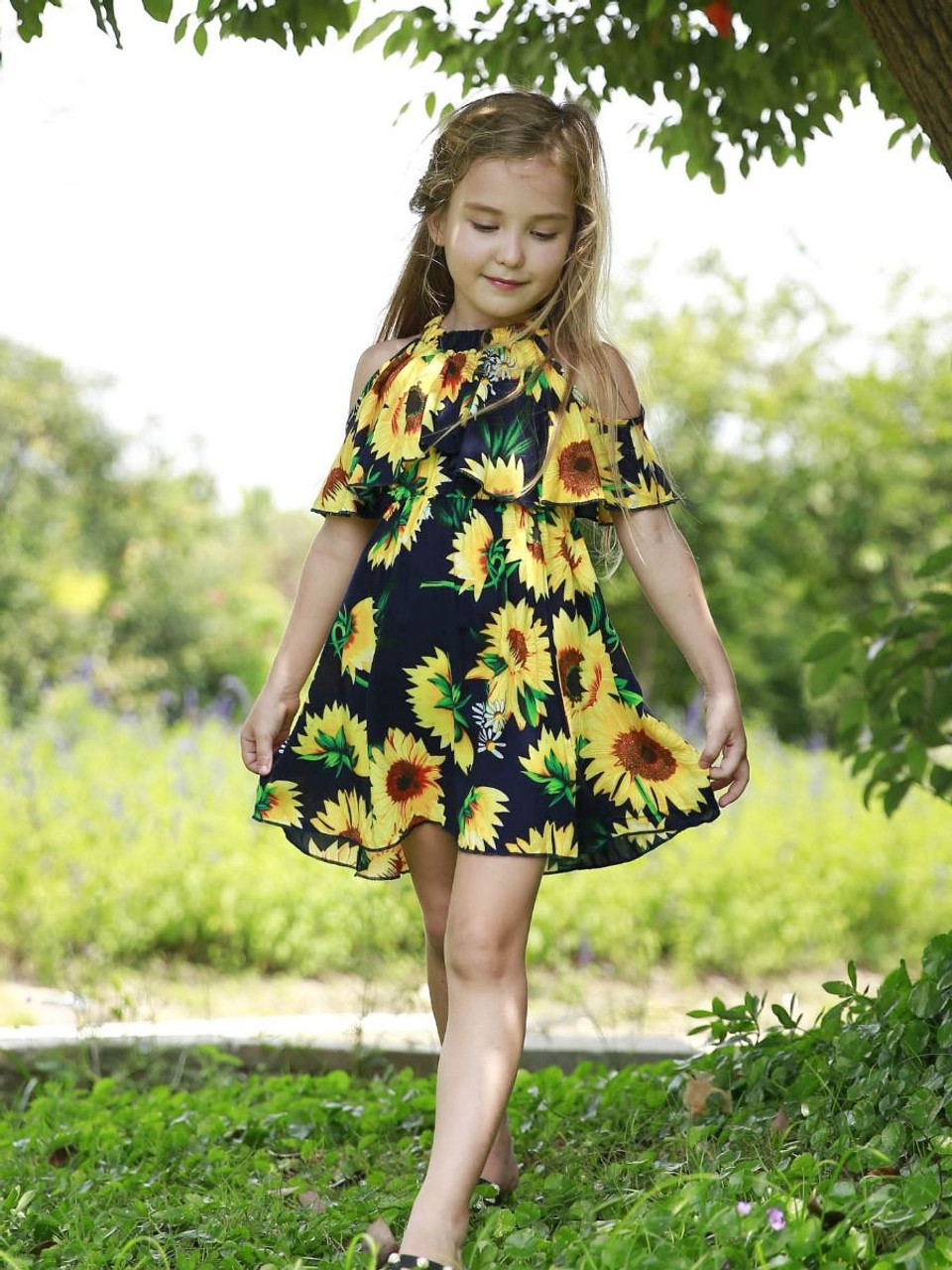 sunflower dress baby girl