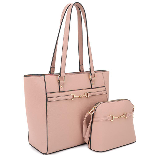 2in1 Smooth Matching Shoulder Tote Bag With Crossbody Set-42331