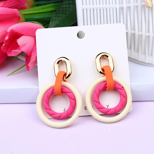 Smooth Texture Round Dangle Earring-42318
