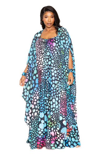 Dot Robe With Wrist Band-42391