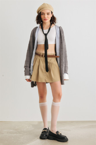 Knit Two Pocket Long Sleeve Open Front Cardigan-42400