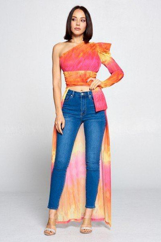 Tie Dye One Shoulder Top-32197