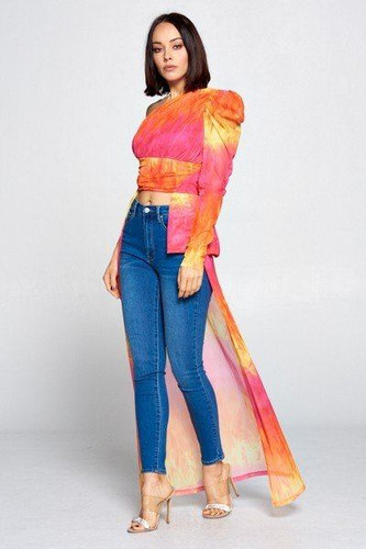 Tie Dye One Shoulder Top-32197