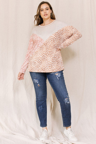 Print Block French Terry Top-42662 Print Block French Terry Top-42662