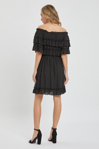 Off Shoulder Ruffle Dress-43066