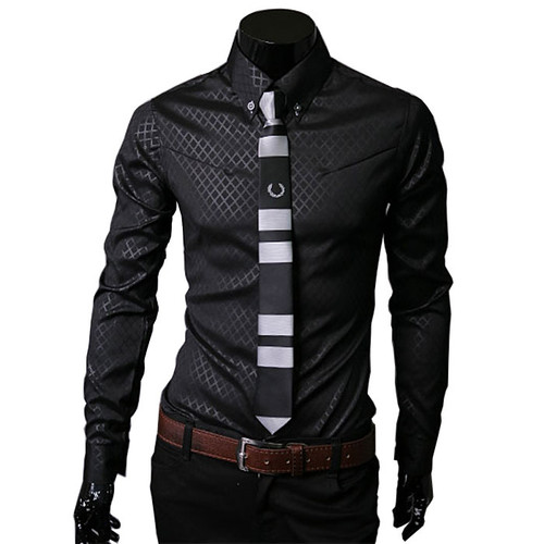 Men's 2021 High Quality Deluxe Business Casual Long Sleeve Slim Body Shirt