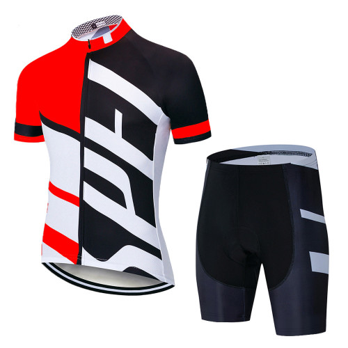 Men's Great Short Sleeves Cycling Jersey Full Zip Short Suit Set with 5D Padded