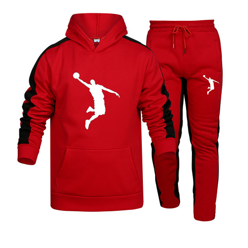 Tracksuit Men 2 Piece Set Sweatshirt + Sweatpants Sportswear Hoodies Casual Suit