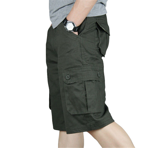 Essential Item Men's Workwear Shorts with Mulity Pockets Knee-length Cargo Pants