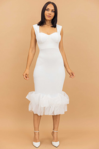 Organza Ruffle Detailed Fashion Dress-43280