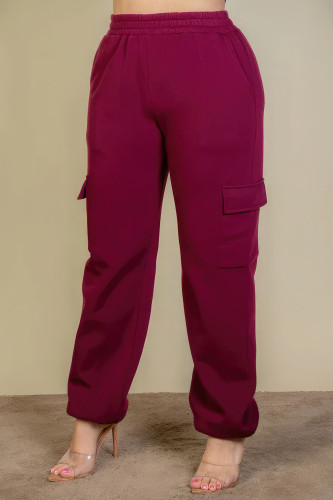 Plus Size Side Pocket Drawstring Waist Sweatpants-43295