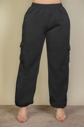 Plus Size Side Pocket Drawstring Waist Sweatpants-43299