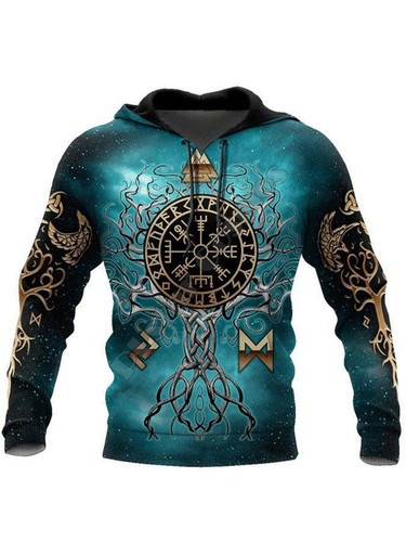 Fashion Trend New Men's Armor Viking Mythology Series Cool Printing 3D Sweater