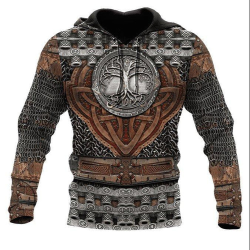 Fashion Trend New Men's Armor Viking Mythology Series Cool Printing 3D Sweater
