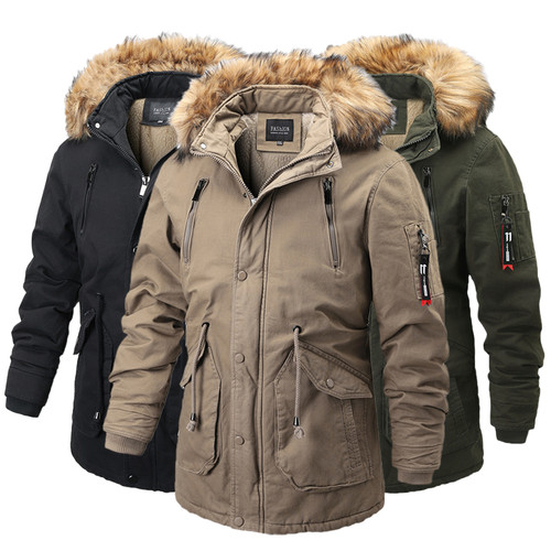 Men's Plus Size Jackets Overcoat Thicken Cotton-Padded Jacket Parka Outwear