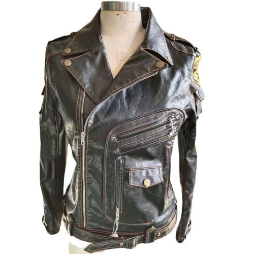 DAMOCHIC Custom Plus Size Men's Long Sleeve Zipper Motorcycle Leather Jackets
