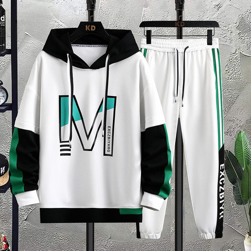 ANSZKTN Spring Trend Loose Casual Sport Hoodie Men's Waffle Suit