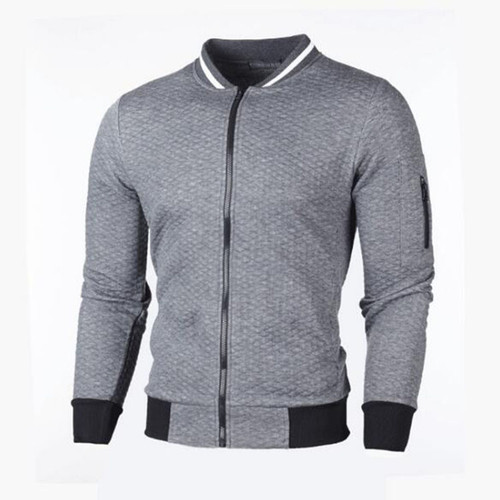 Men's Plaid Sweatshirt Zipper Sweatshirts Stand Collar Casual Zipper Sweatshirt
