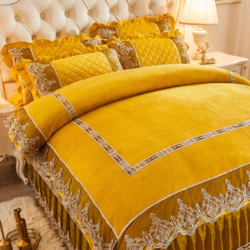 European Style Luxury Lace Crystal Velvet Duvet Cover Set Bedding Set Flora European Style Luxury Lace Crystal Velvet Duvet Cover Set Bedding Set Flora