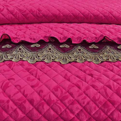 American Style 3D Printed Embroid Wedding Velvet 4PCS Quilted Comforter Cover American Style 3D Printed Embroid Wedding Velvet 4PCS Quilted Comforter Cover