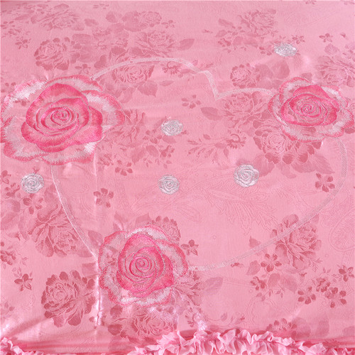 Korean Style Roganic Cotton Satin Jacquard Lace 4PCS Bridal Duvet Cover Sets