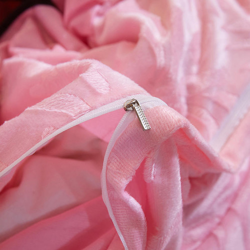 American Style Luxury Linen Blend Acrylic Velvet Diamond Bedding Set for Wedding