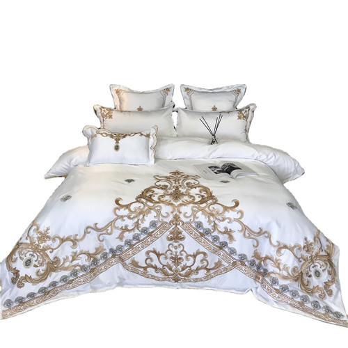 Luxury 100% Cotton Satin Jacquard Bed Sheet Set With Great Bedding Set