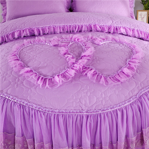American Style Quilted Embroid Lace Nature Pink Red Purple Bedding Sets American Style Quilted Embroid Lace Nature Pink Red Purple Bedding Sets