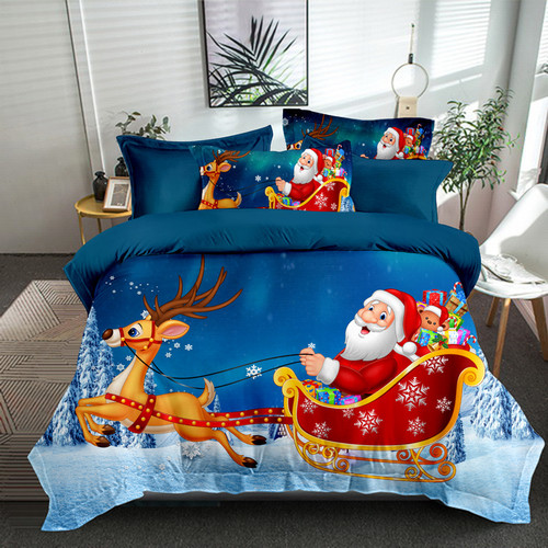 Christmas Kids 3D Printed Bedding Set For Cartoons 100% Cotton Bed Sheet Christmas Kids 3D Printed Bedding Set For Cartoons 100% Cotton Bed Sheet