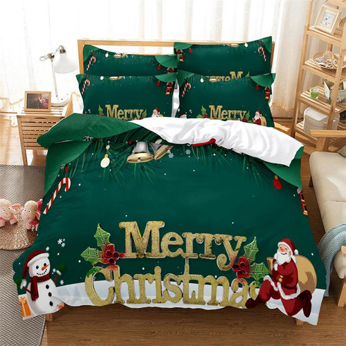 Christmas Bedding 100% Polyester Duvet Cover Bed 3D Printed Santa Claus Kid Sets Christmas Bedding 100% Polyester Duvet Cover Bed 3D Printed Santa Claus Kid Sets