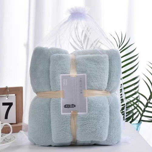High-Density High-Grade Knitted Coral Fleece Soft Absorbent Towel Bath Set