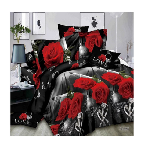 3D Flower Printed Bedding Set Custom King Size 4 Piece Bed Sheet Set For Home 3D Flower Printed Bedding Set Custom King Size 4 Piece Bed Sheet Set For Home